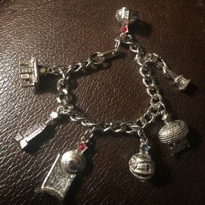 Silver Tone Charm Bracelet 7”
